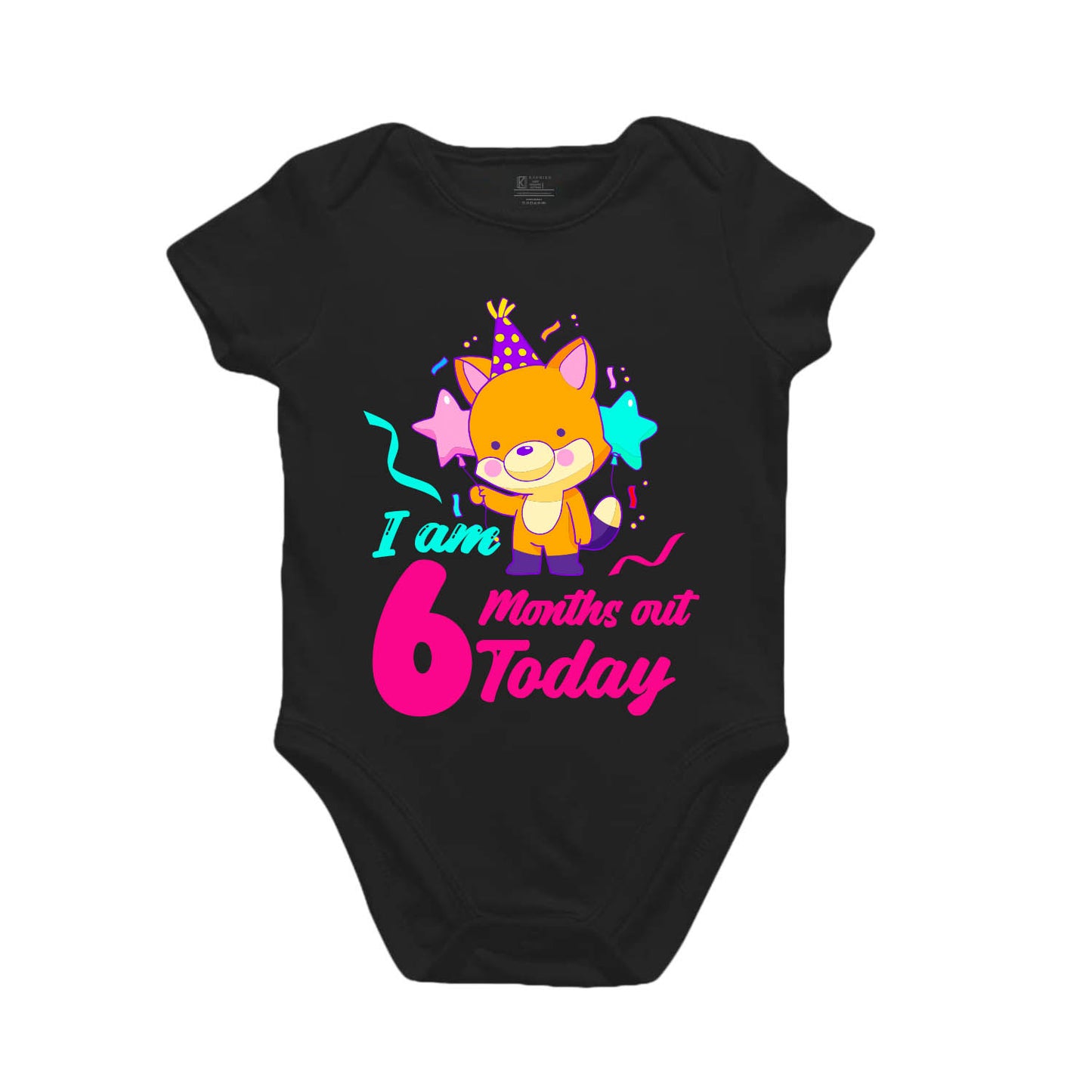 Infant monthly birthday_ Stylish Black Onesie