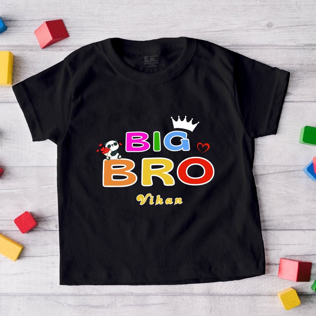 Big Brother with customised name_ Black tee
