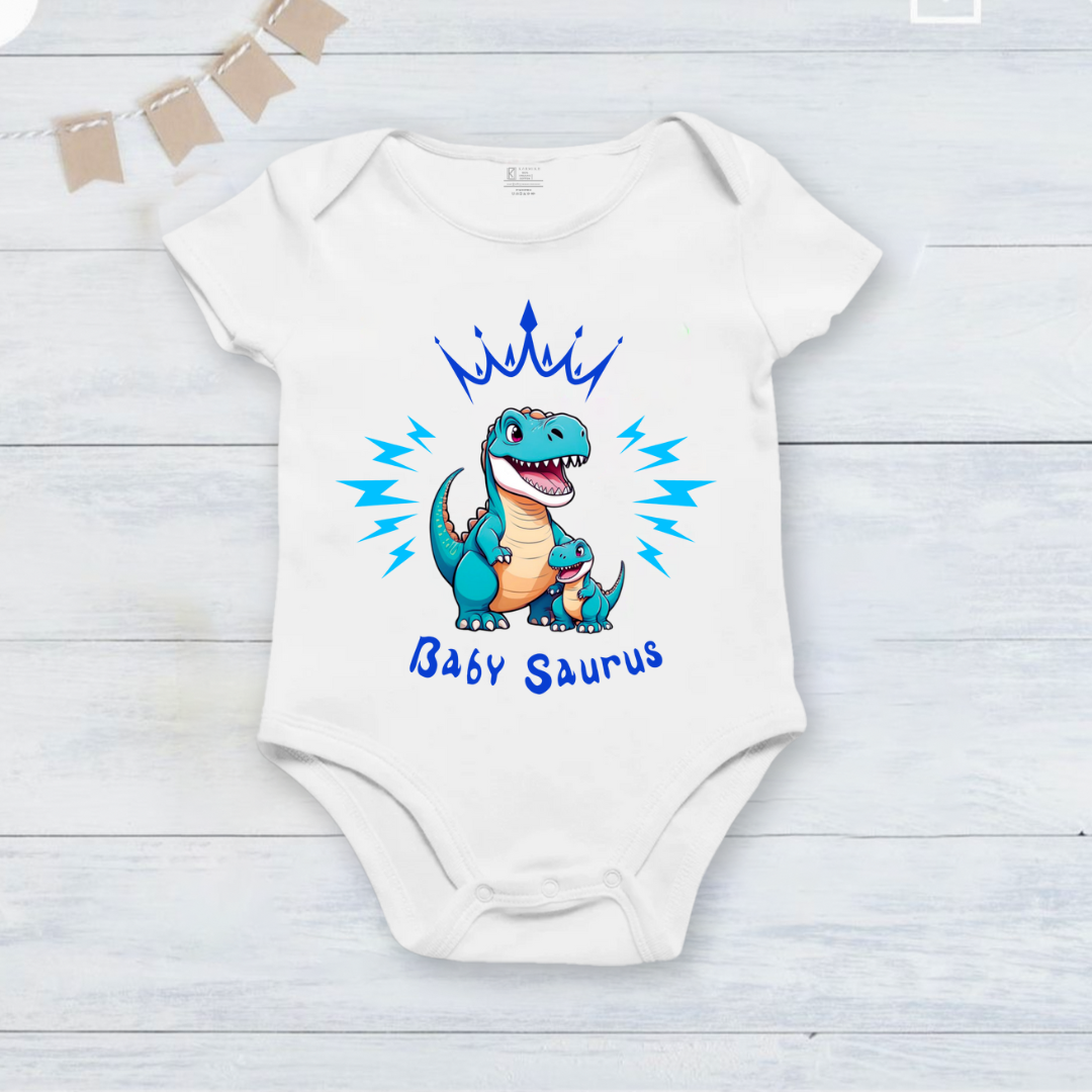 Father's Day Baby saurus onesie _white