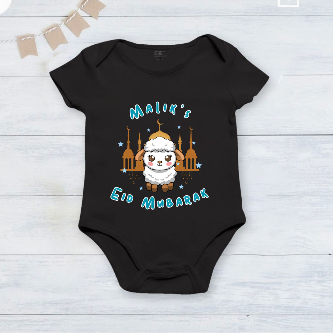 Newborn & Baby Clothing | Eid Mubarak Black Dress | Soft Cotton