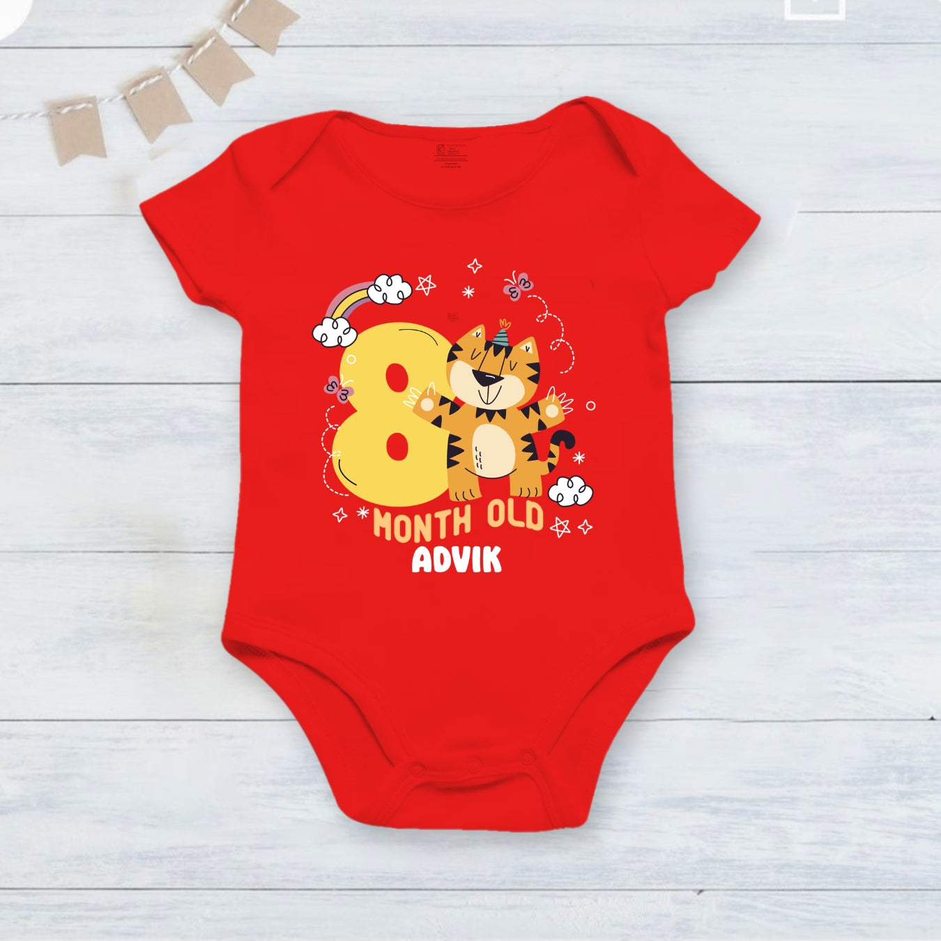 8th Infant monthly birthday Little Monthlies Onesie