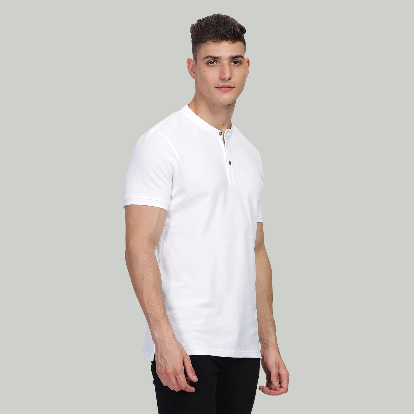 White Mandarin T-Shirt