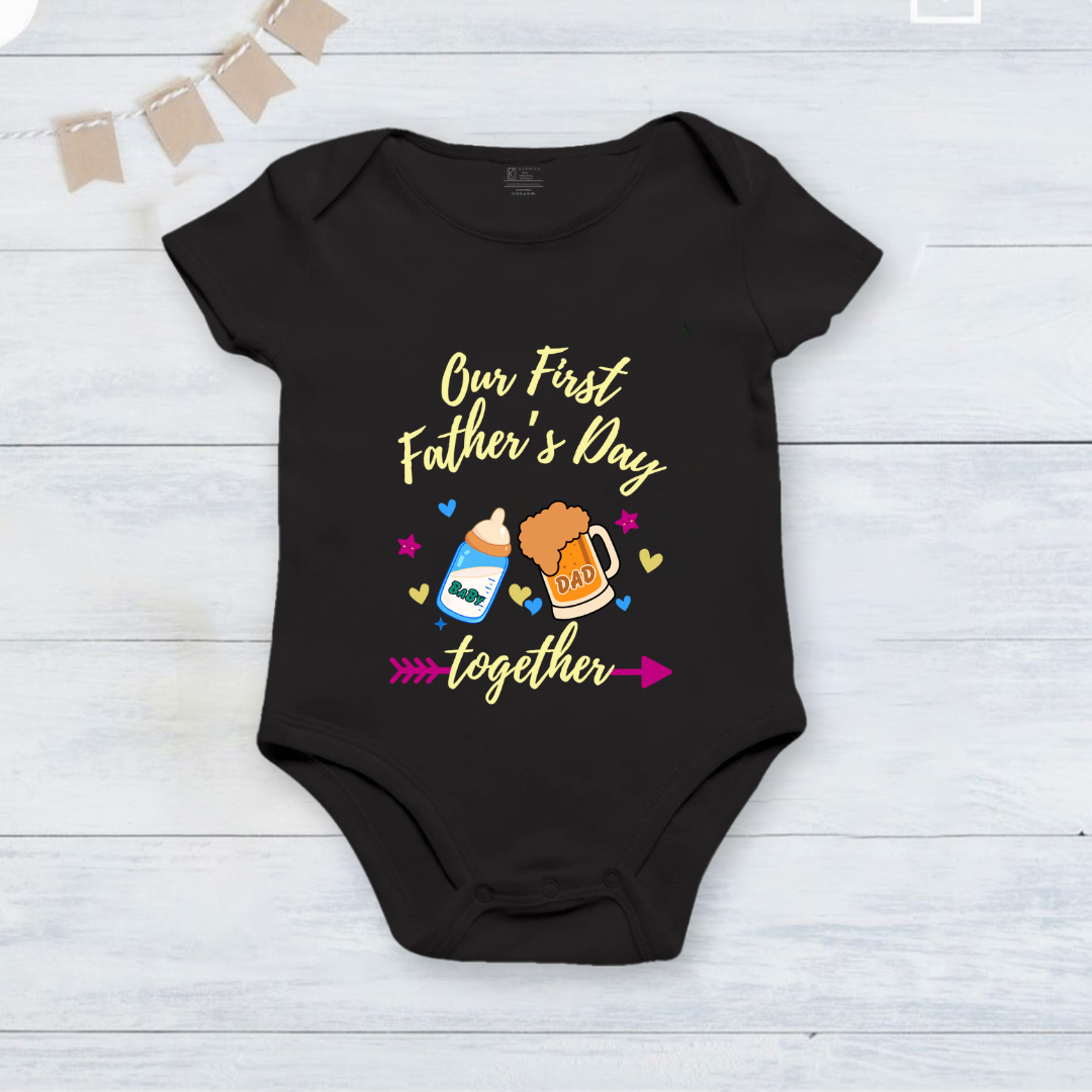 Our First Father's Day baby onesie _black onesie
