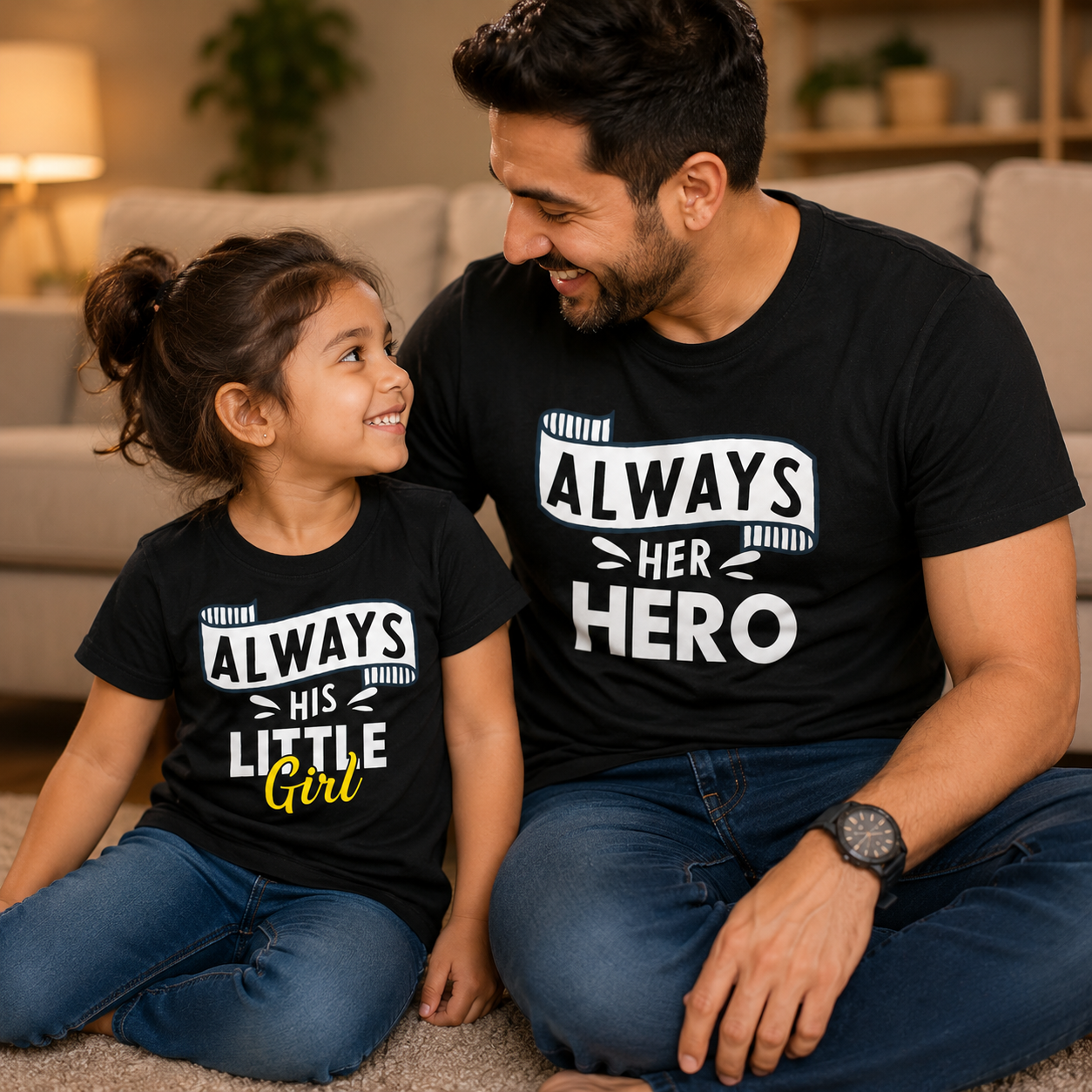 New Born & Baby Clothing | Always His Little Girl & Always Her Hero Twinning Sets T-shirt and onesie | Soft T-shirt