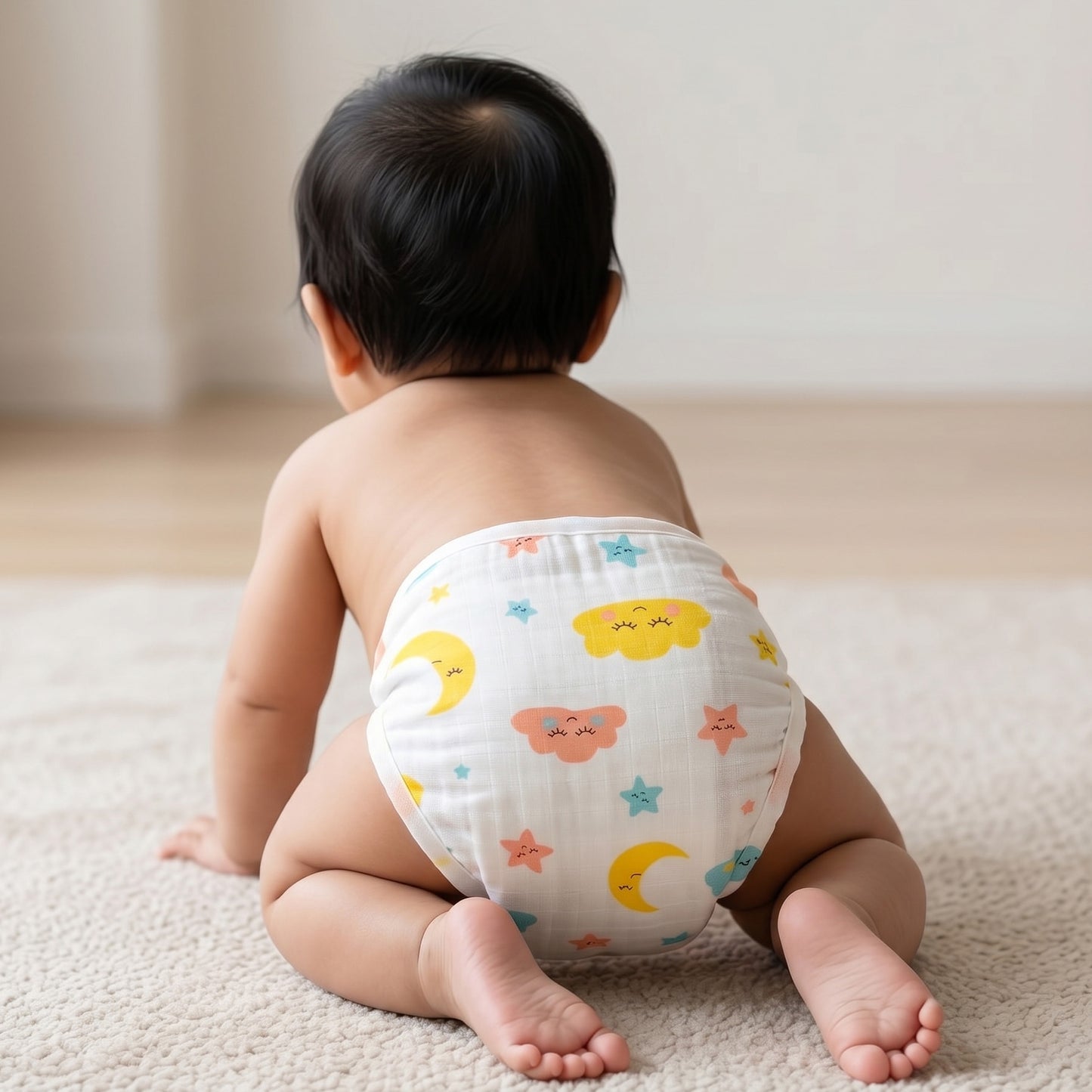 New Born & Baby Clothing | Muslin Baby Bottom Wear Dress (0-3 Months) Combo3 Cute Print | Soft Cotton