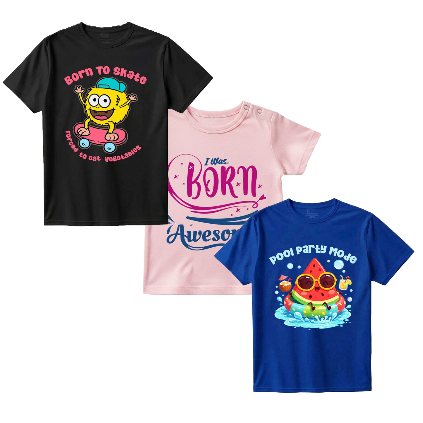 Kids Combo5 3 Graphic T-shirts | Soft Cotton
