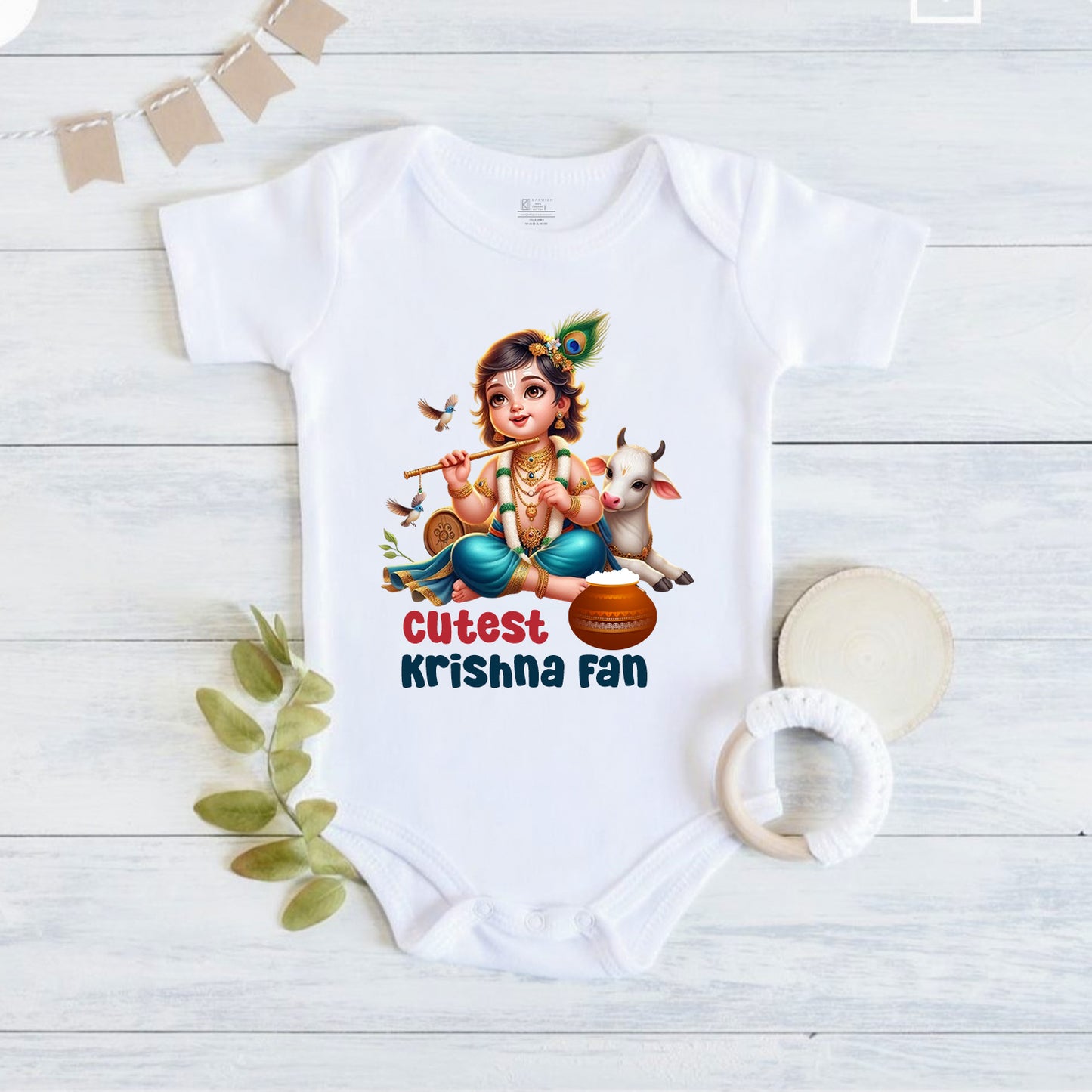 Cutest Krishna Fan _White Onesie