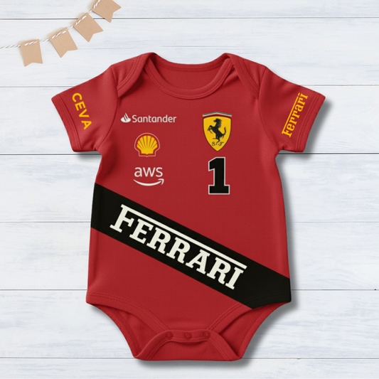 Little Racer Inspired Ferrari  _ Red Onesie