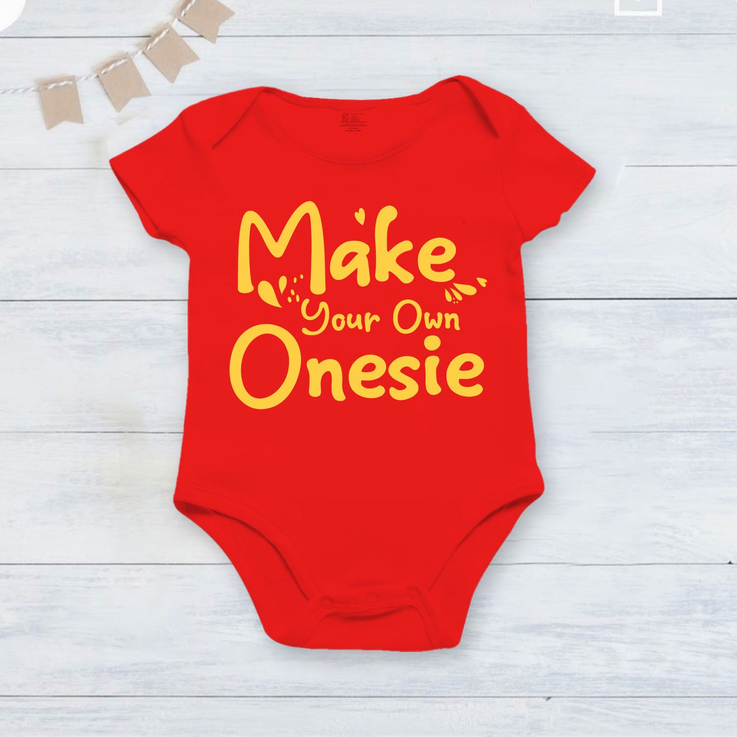 Fully customized infant onesie_red