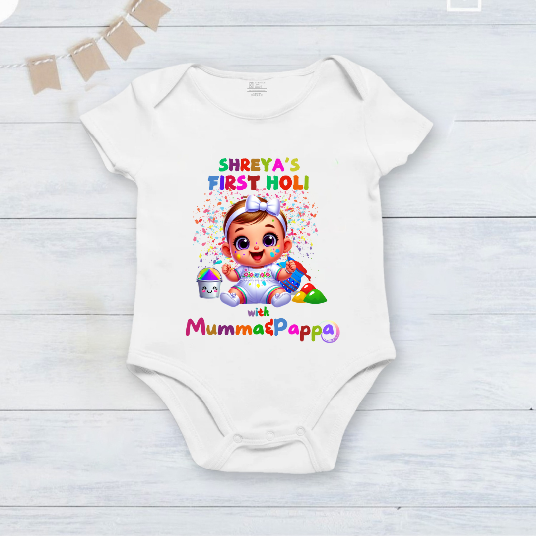 First Holi Romper baby girl - Main Image
