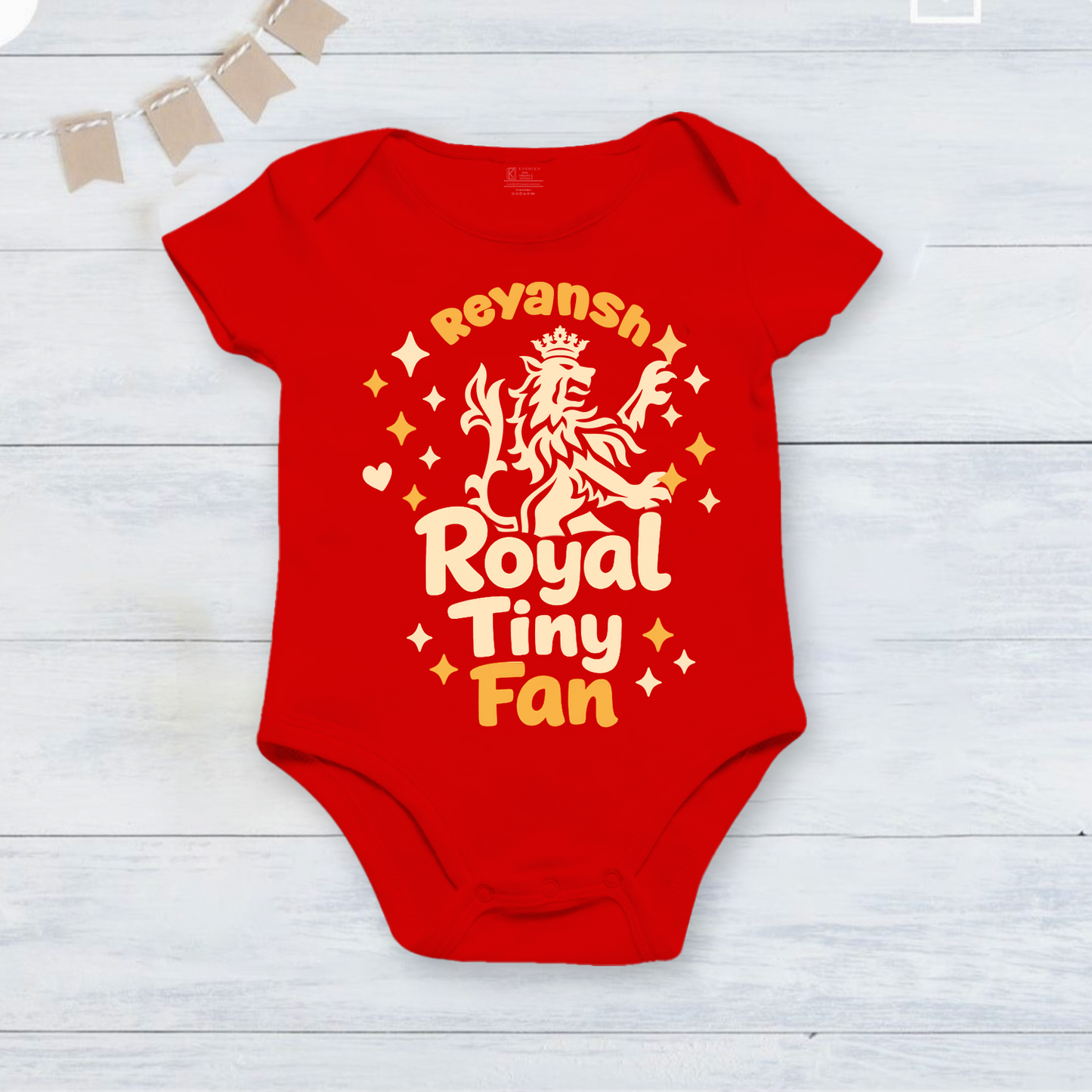 New Born & Baby Clothing | Royal Tiny Fan With Customized Baby Name Dress | Soft Cotton