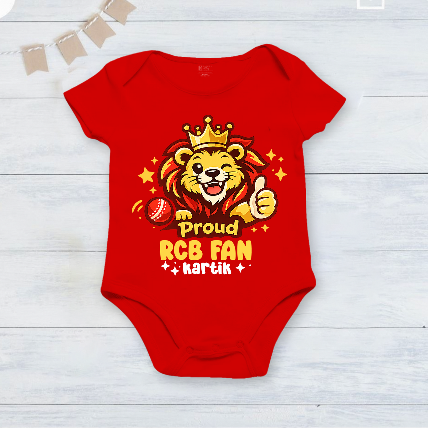 New Born & Baby Clothing | Royal Tiny Fan With Customized Baby Name Dress | Soft Cotton