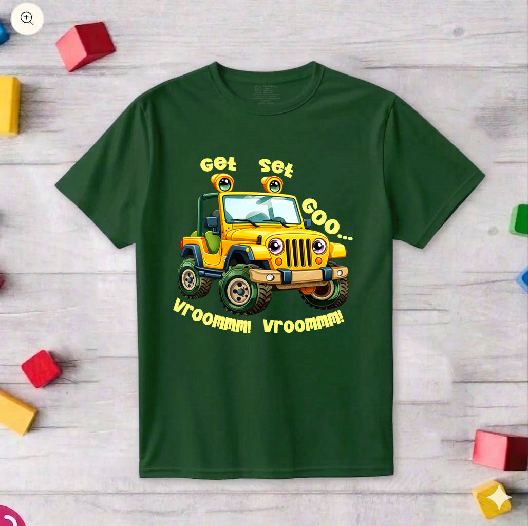 Get Set Goo Vroomm Vrommmm ! Printed Kid's T-Shirt