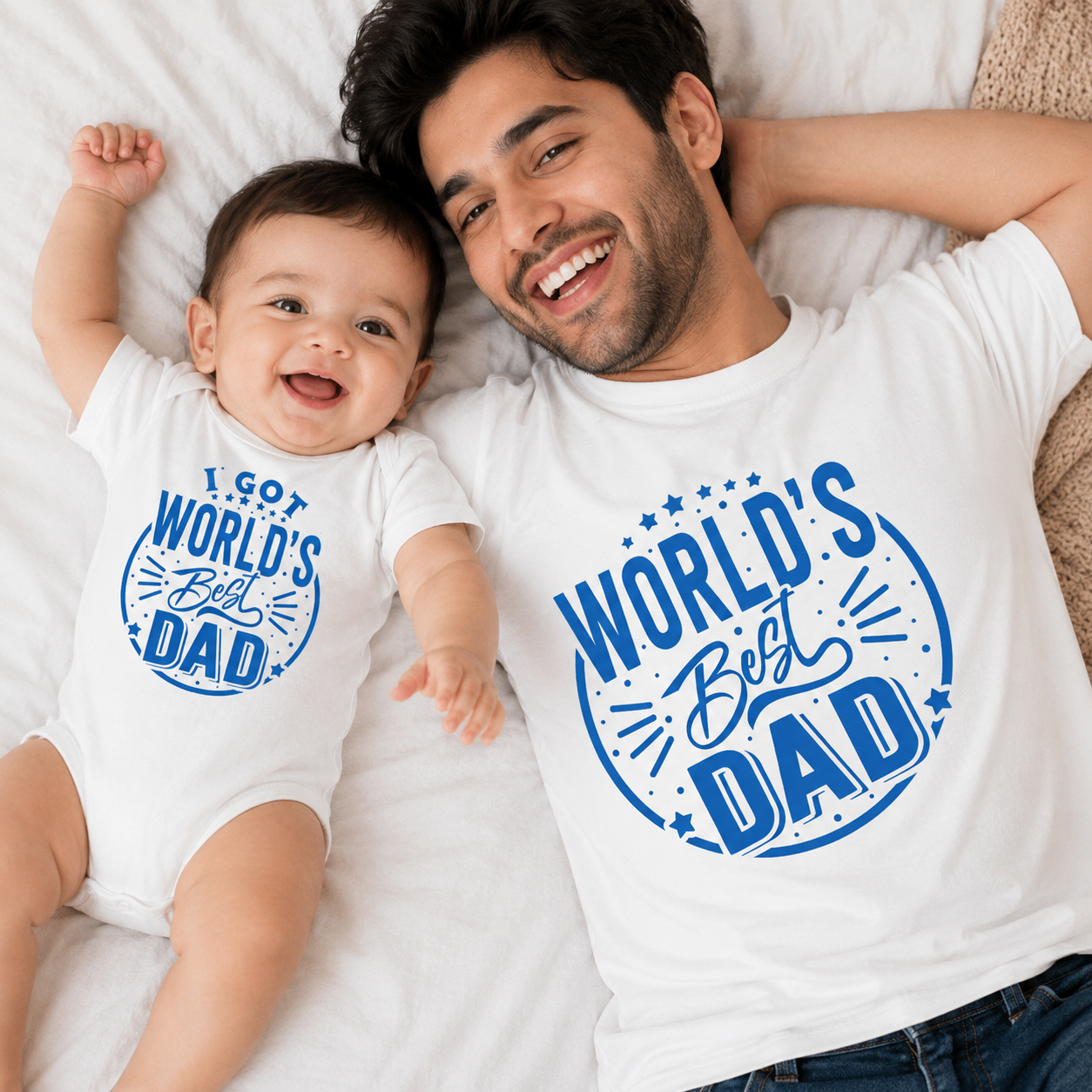 New Born & Baby Clothing | World's Best Dad Sets T-shirt and onesie | Soft T-shirt