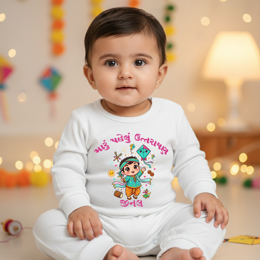 baby first uttarayan full romper