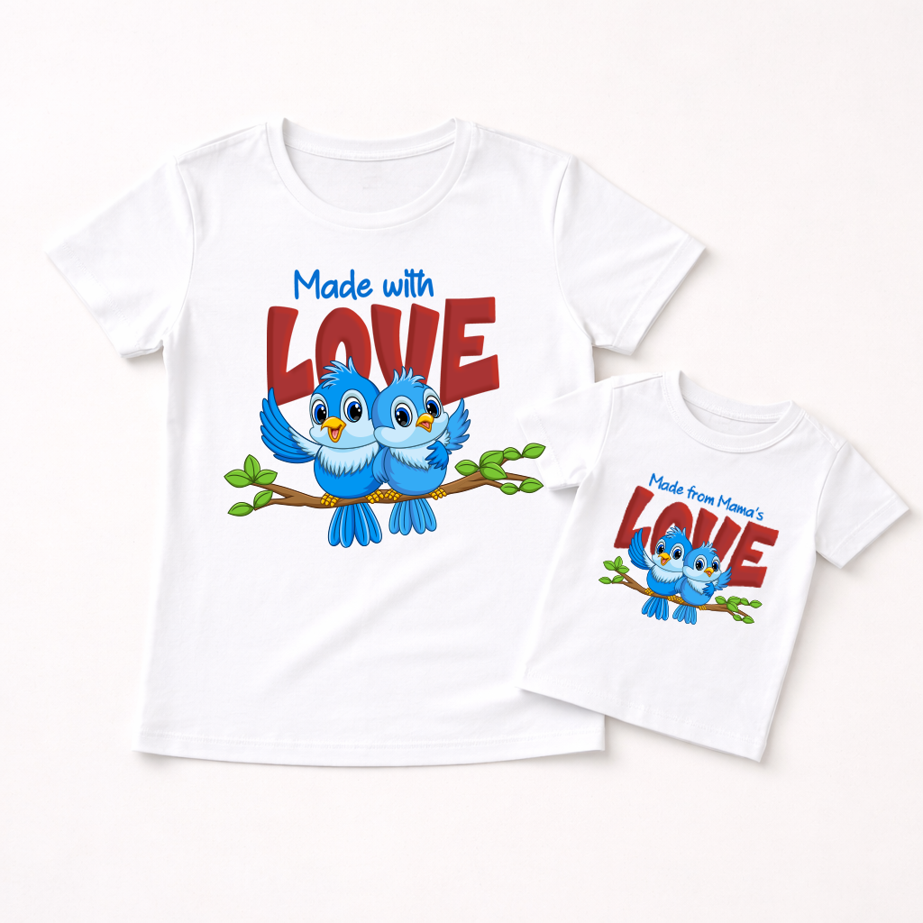 Made With Love & Made With Mamm's Love White T-shirt Combo