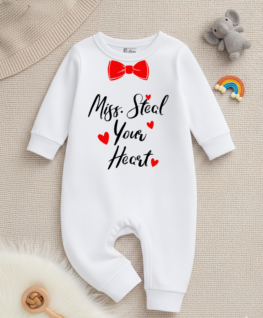 New Born & Baby Clothing | Baby’s First Valentine Outfit – Miss. Steal Your Heart | Soft Cotton