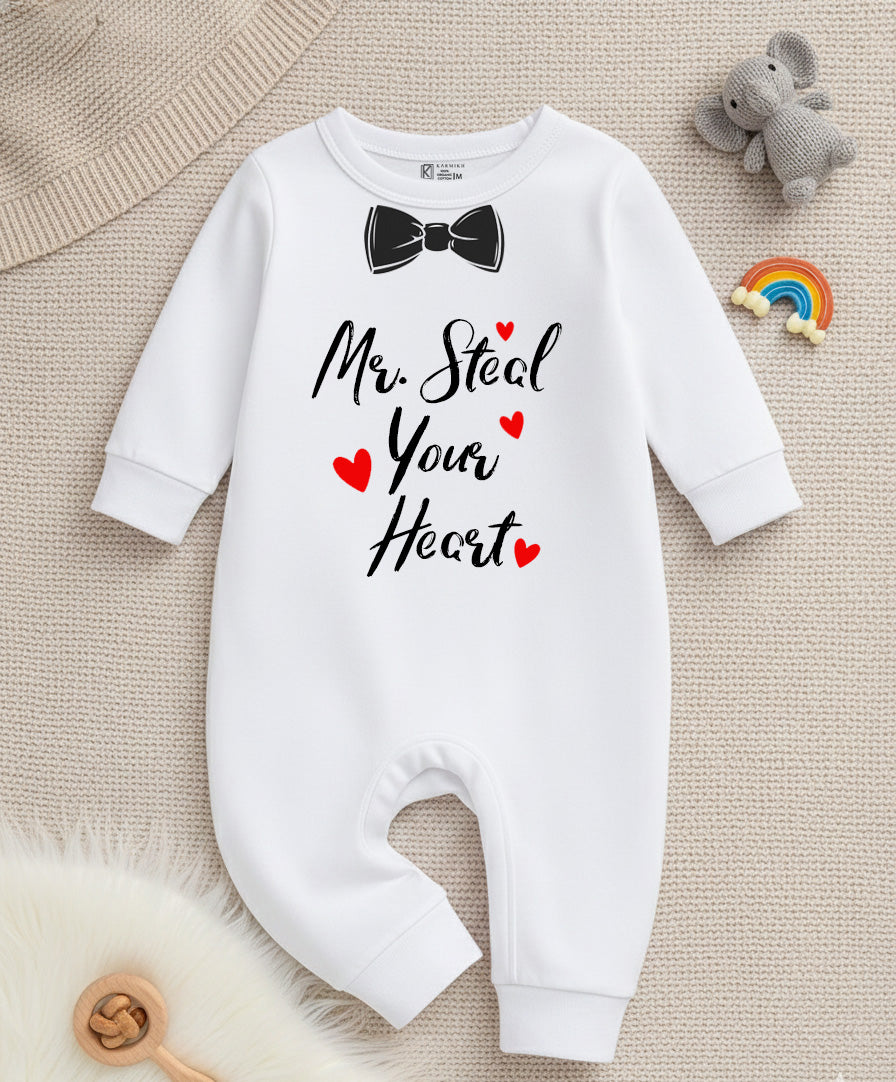 New Born & Baby Clothing | Baby’s First Valentine Outfit – Mr. Steal Your Heart | Soft Cotton