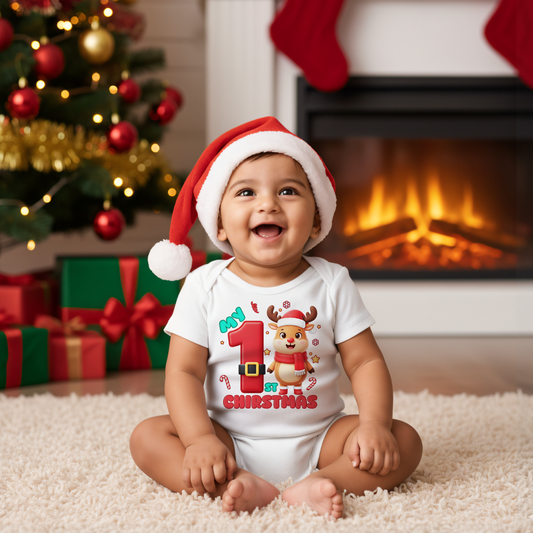 My First Christmas _ White Onesies