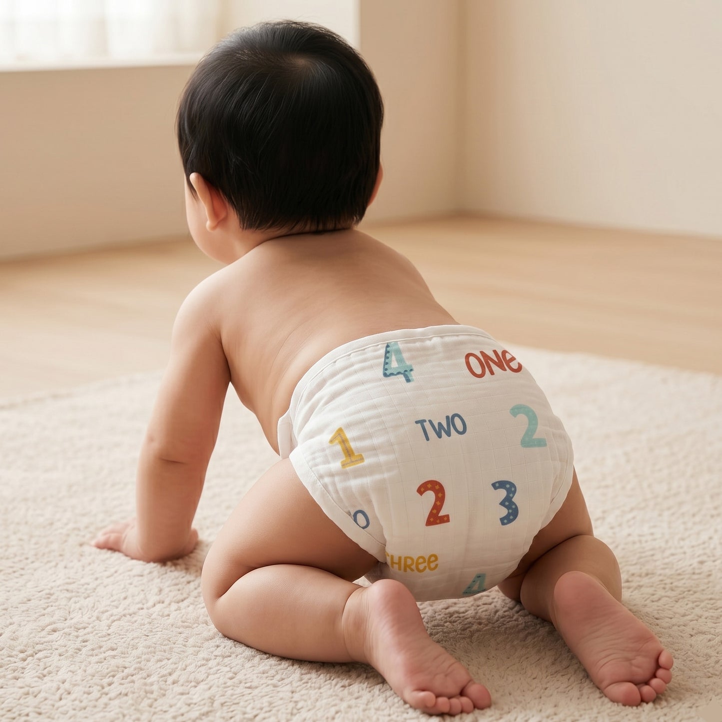 New Born & Baby Clothing | Muslin Baby Bottom Wear Dress (0-3 Months) Combo5 Cute Print | Soft Cotton