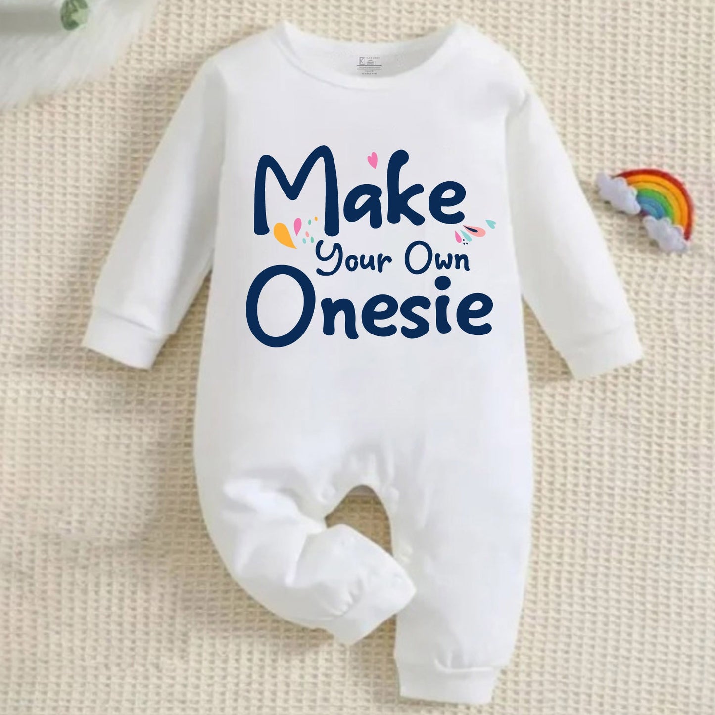 Make Your Own Fully Customized Infant Romper_ Full white Romper