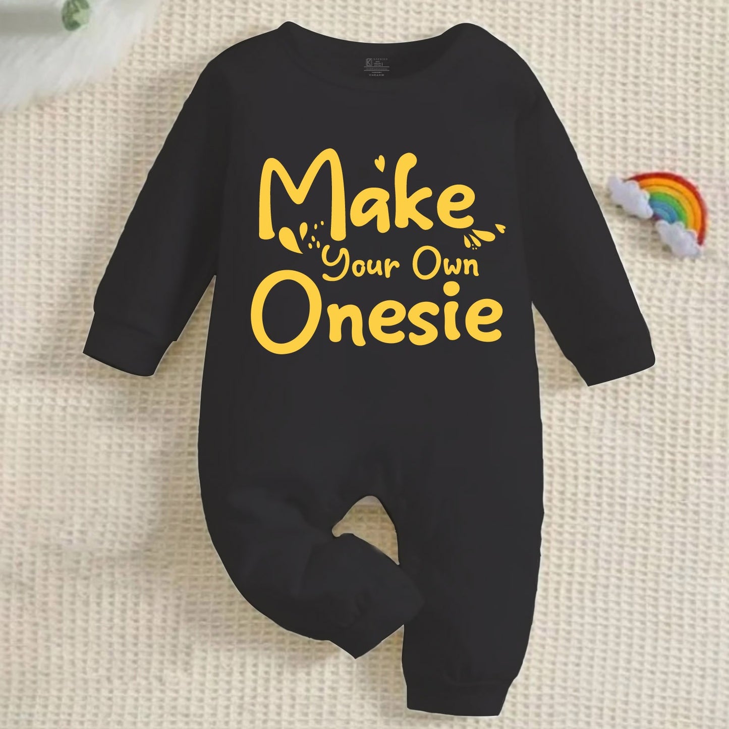 Make Your Own Fully Customized Infant Romper_ Full Black Romper