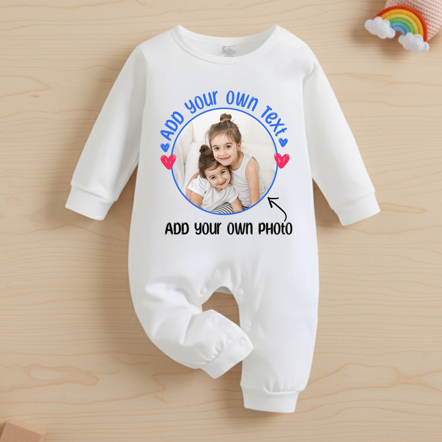 Make Your Own Fully Customized Infant Romper With Picture _ Full White Romper
