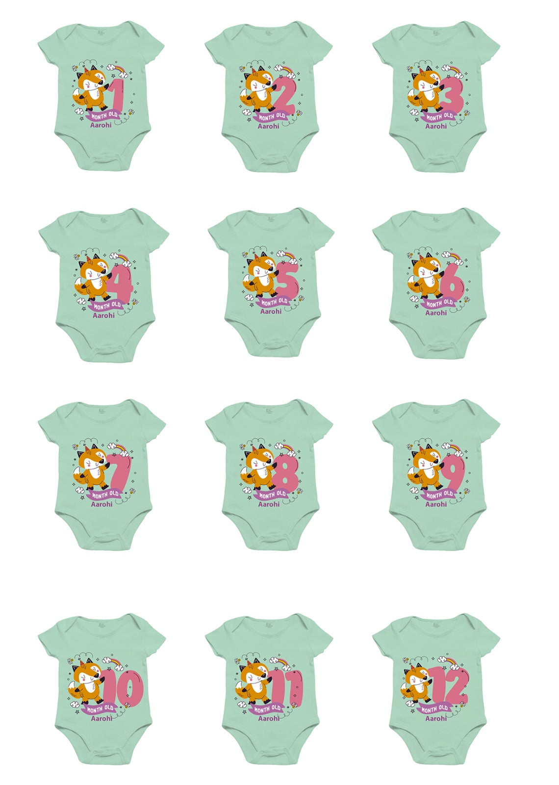 Infant monthly birthday onesie