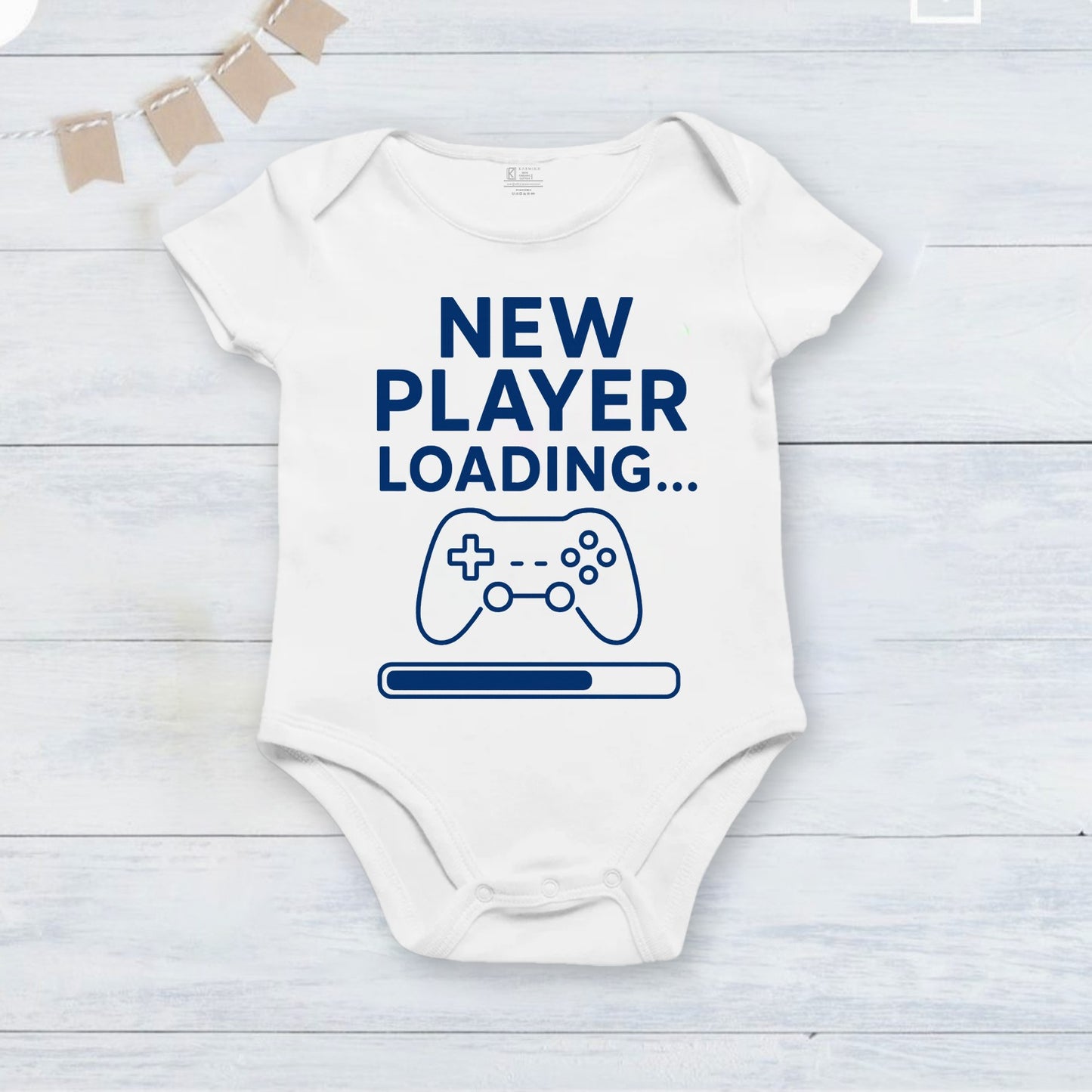 New Player Loading...! infant onesie_ White