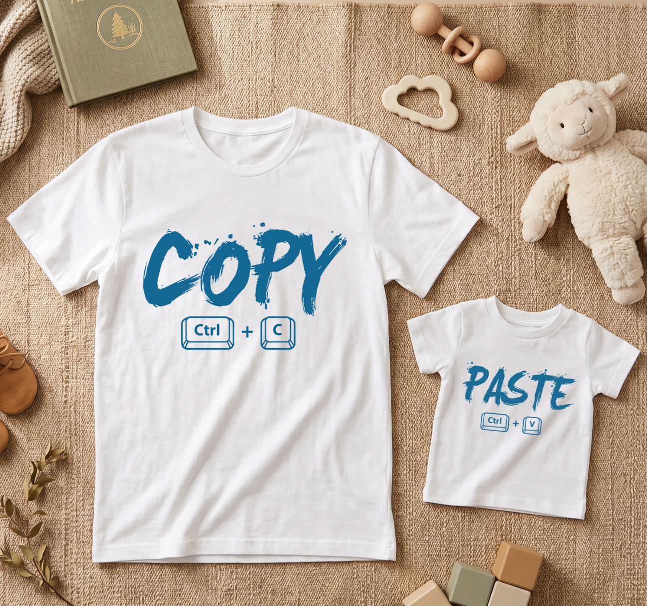 New Born & Baby Clothing | Copy Paste Twinning Sets T-shirt White | Soft T-shirt