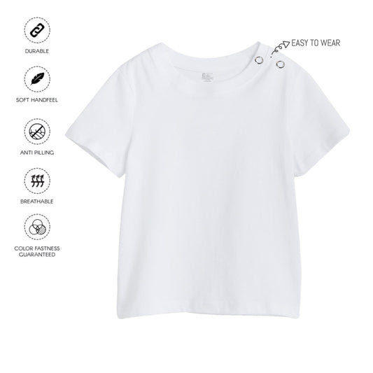 Kids White Plain T-Shirt