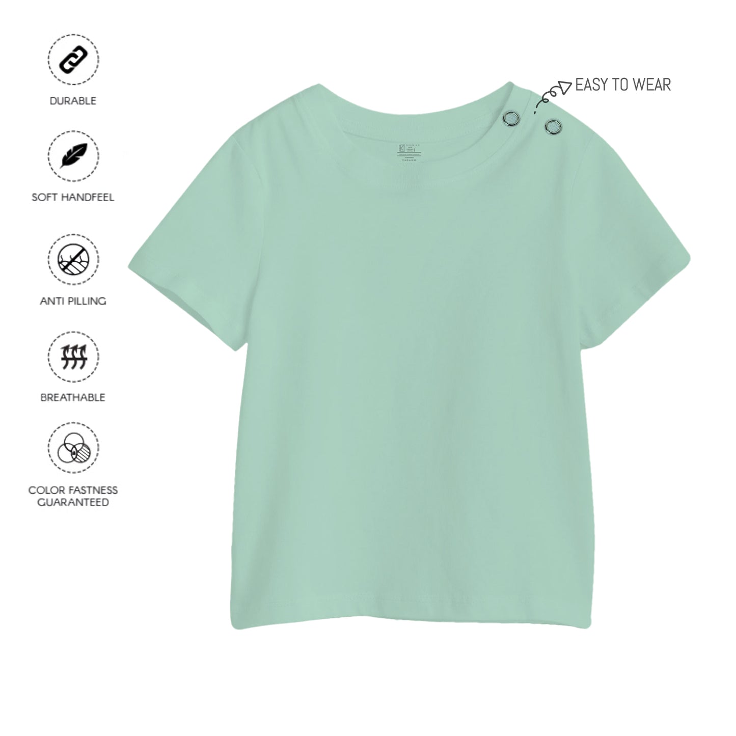 Kids Mint Plain T-Shirt