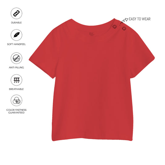 Kids Red Plain T-Shirt