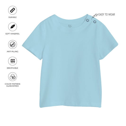 Kids Sky Blue Plain T-Shirt