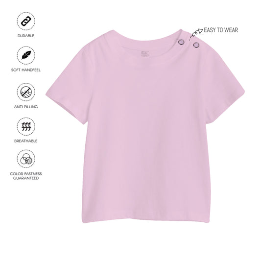 Kids Soft Pink Plain T-Shirt