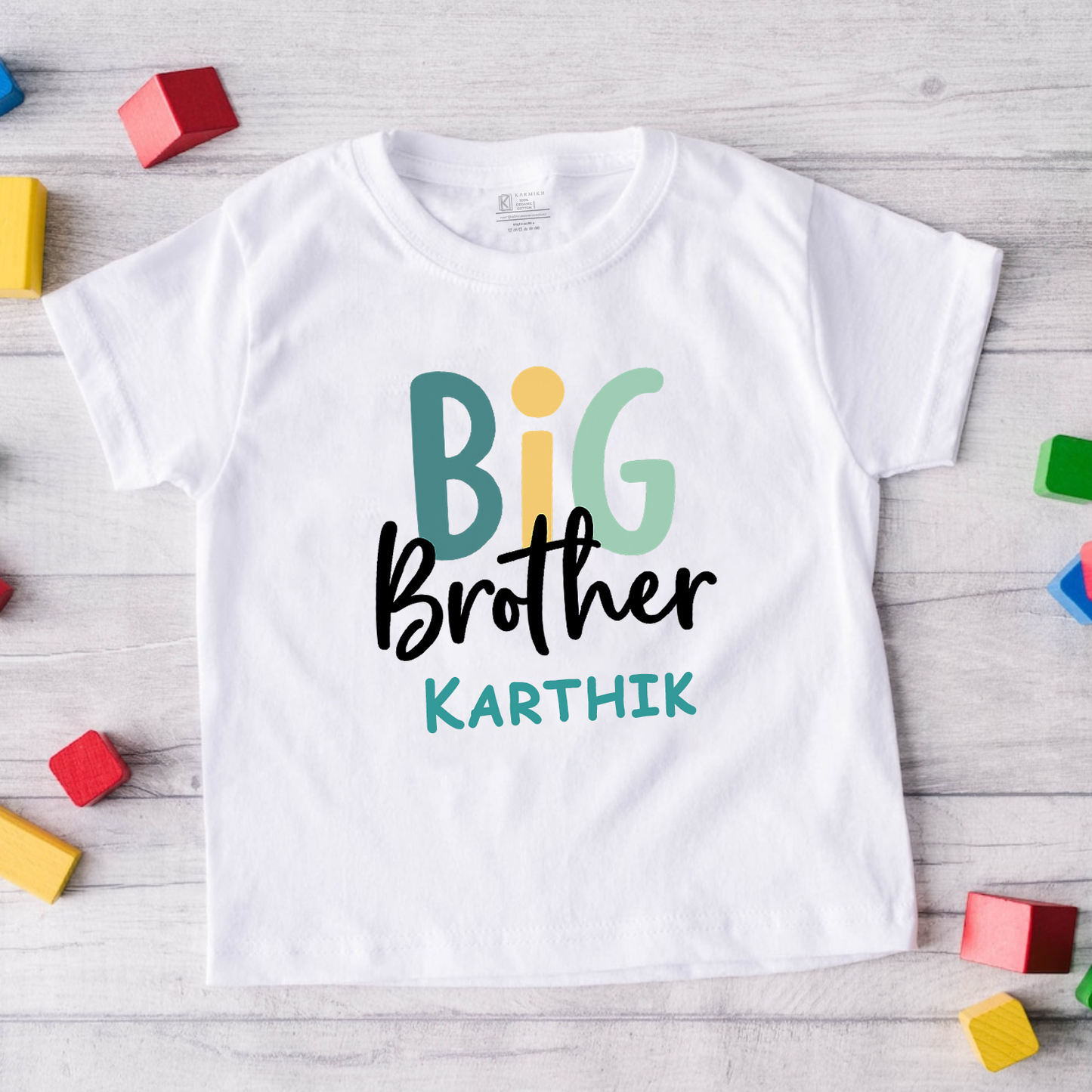Big Brother customised with name _ White tee