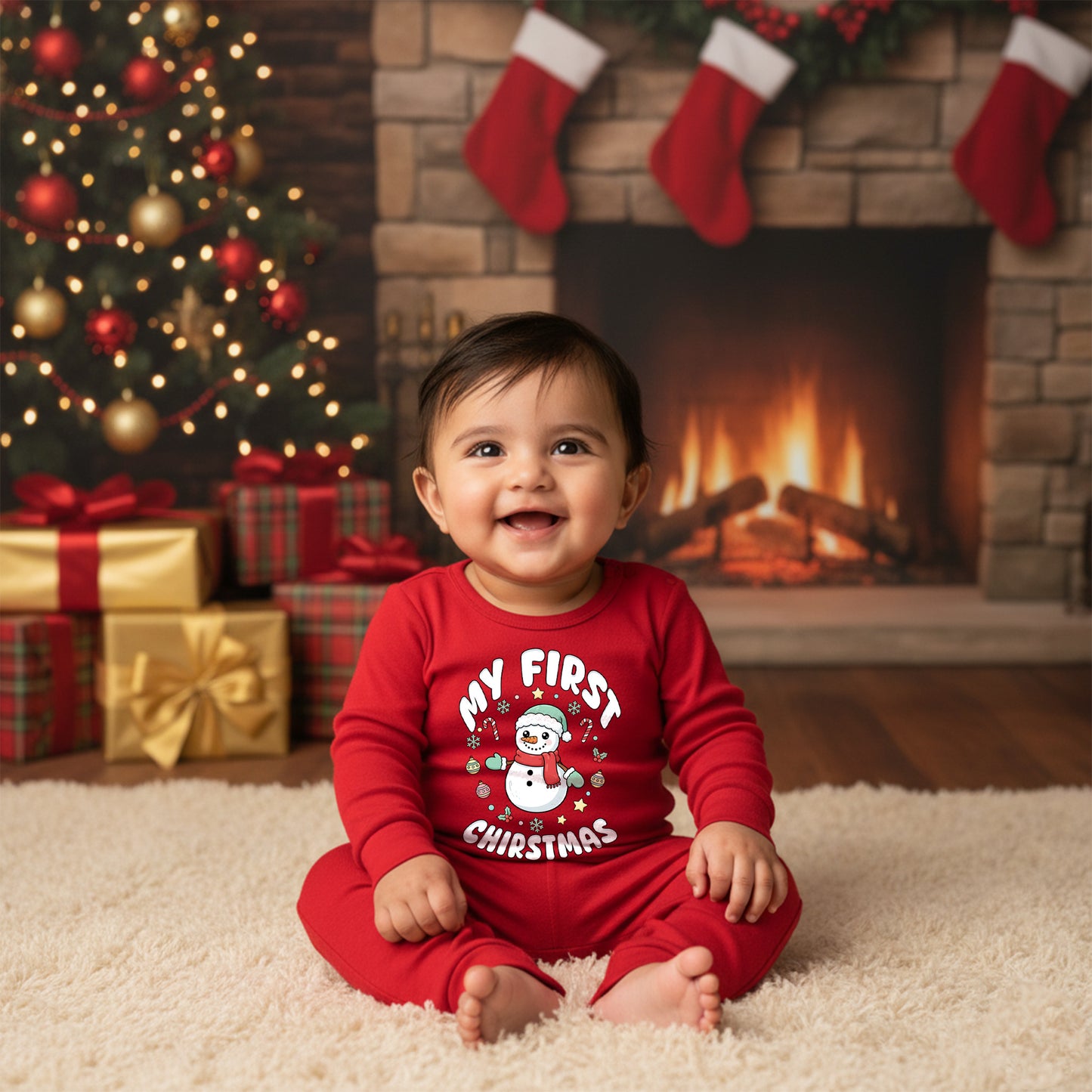 My First Christmas 04 _ Full Red Romper