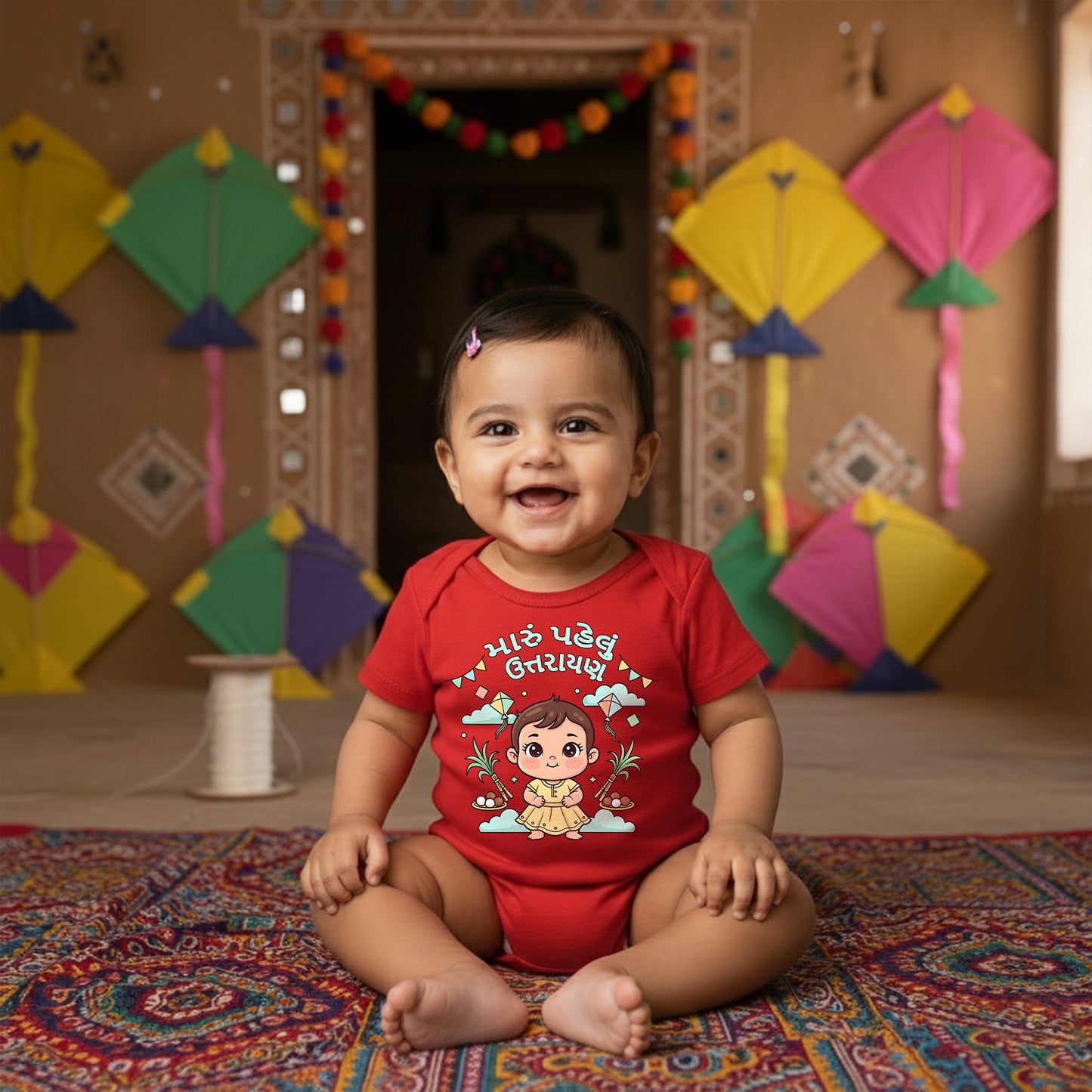 baby first uttarayan full romper