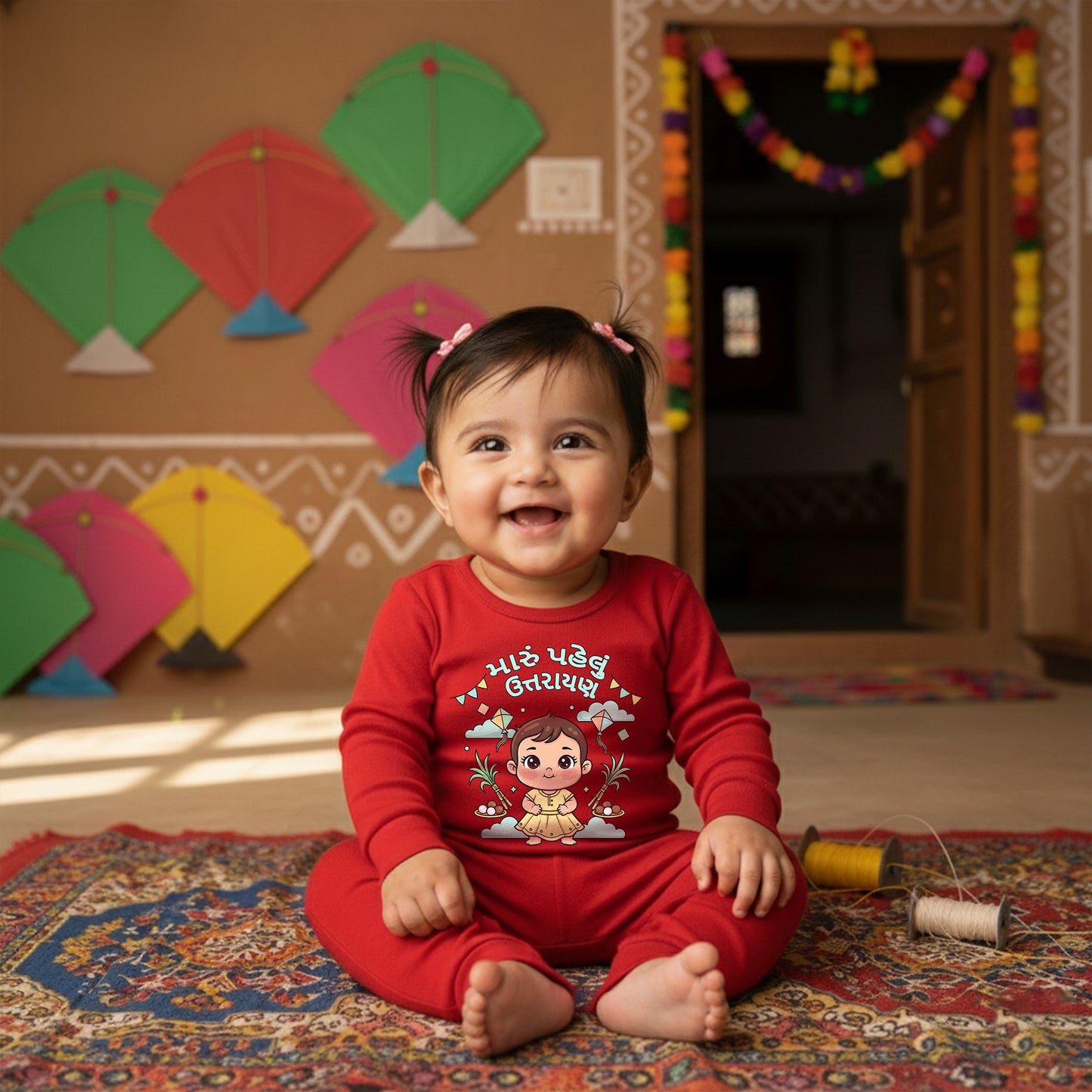 baby first uttarayan full romper