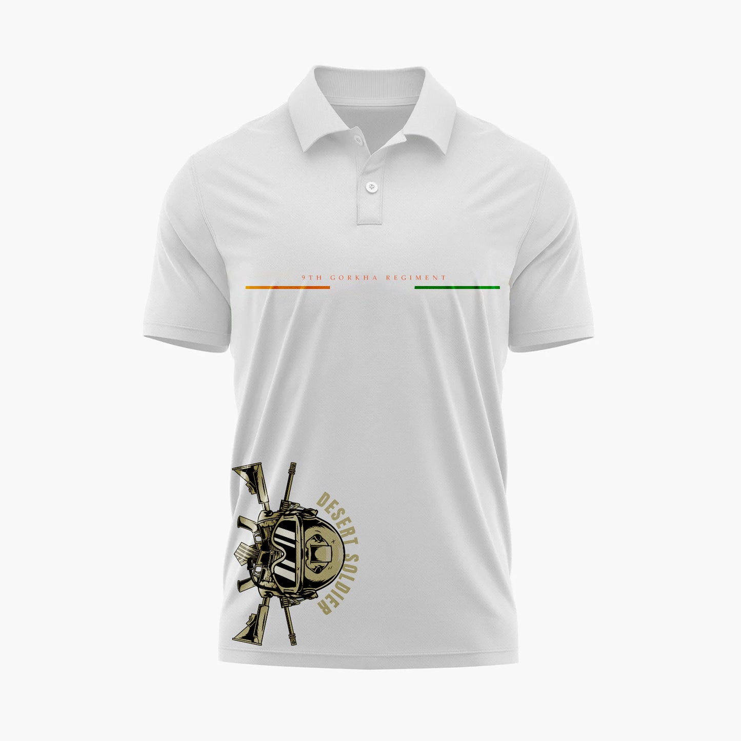 White Polo Indian Army Desert Soldier T-Shirt