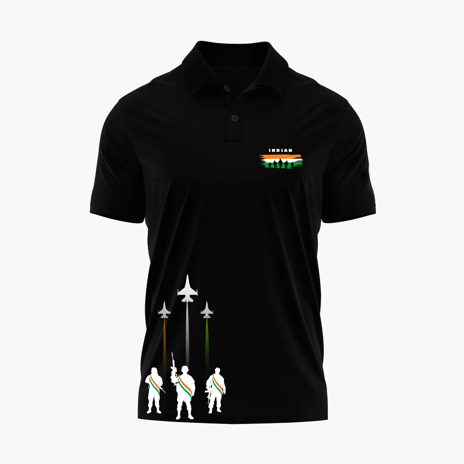 Black Polo Indian Army T-Shirt