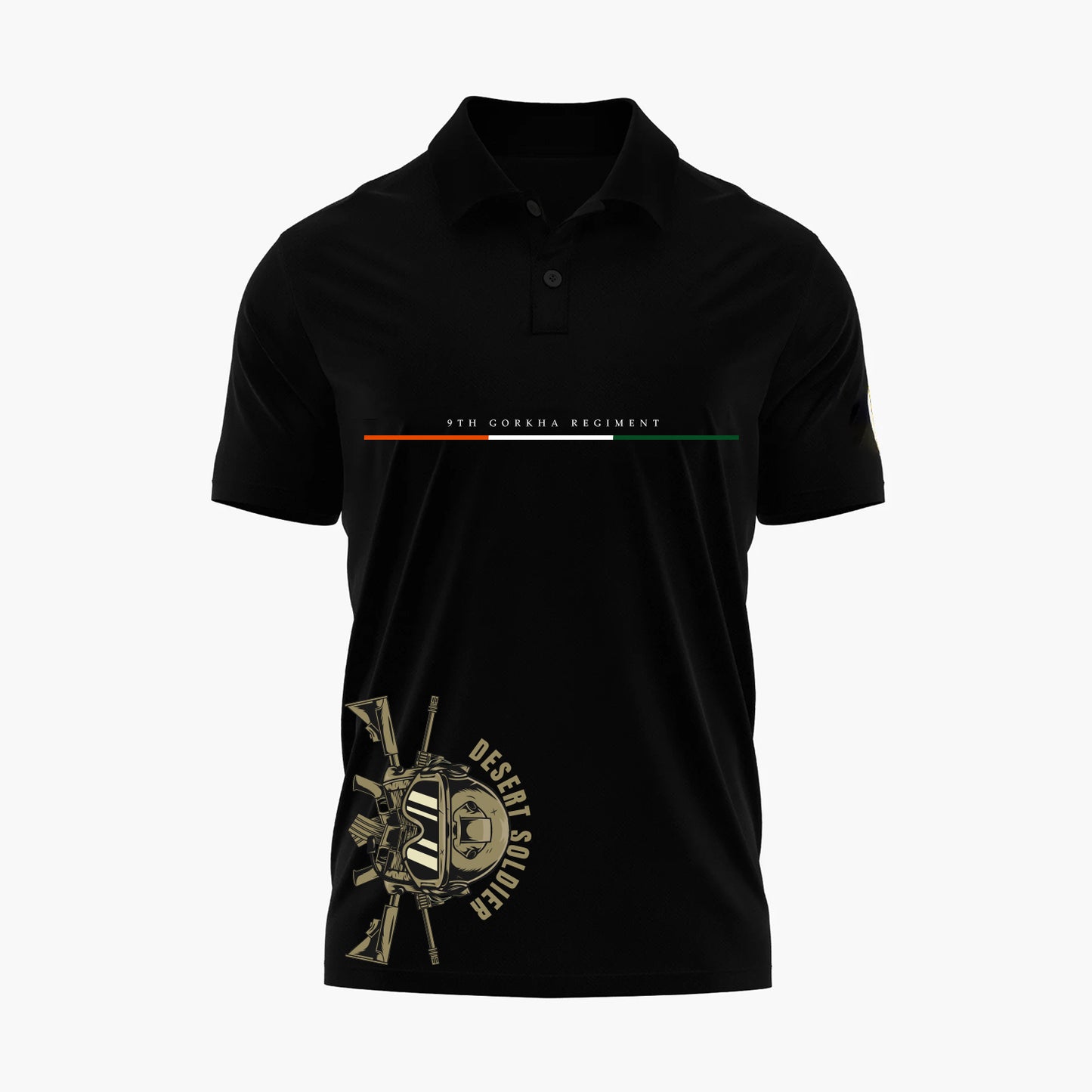 Black Polo The Gorkha Regiment Soldier T-Shirt