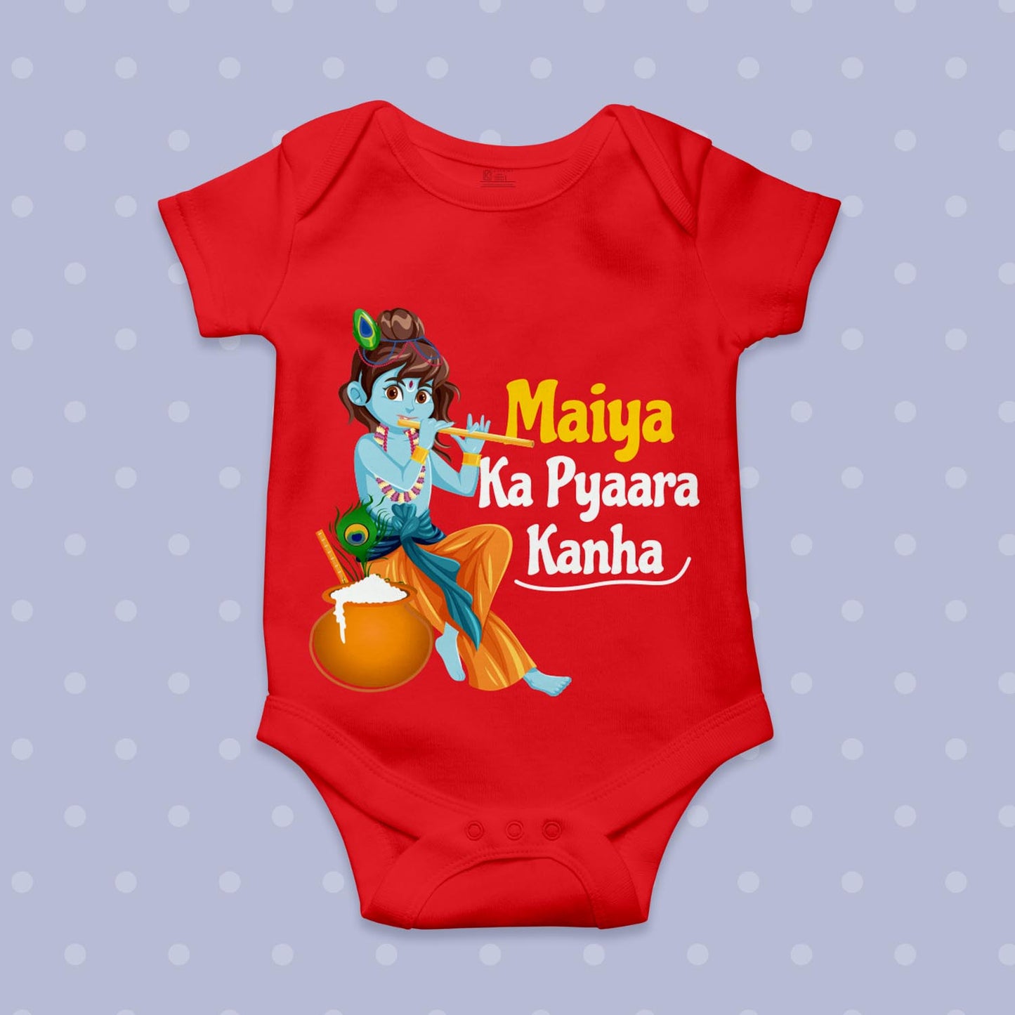 Maiya Ka Pyaara kanha_ Red Onesie