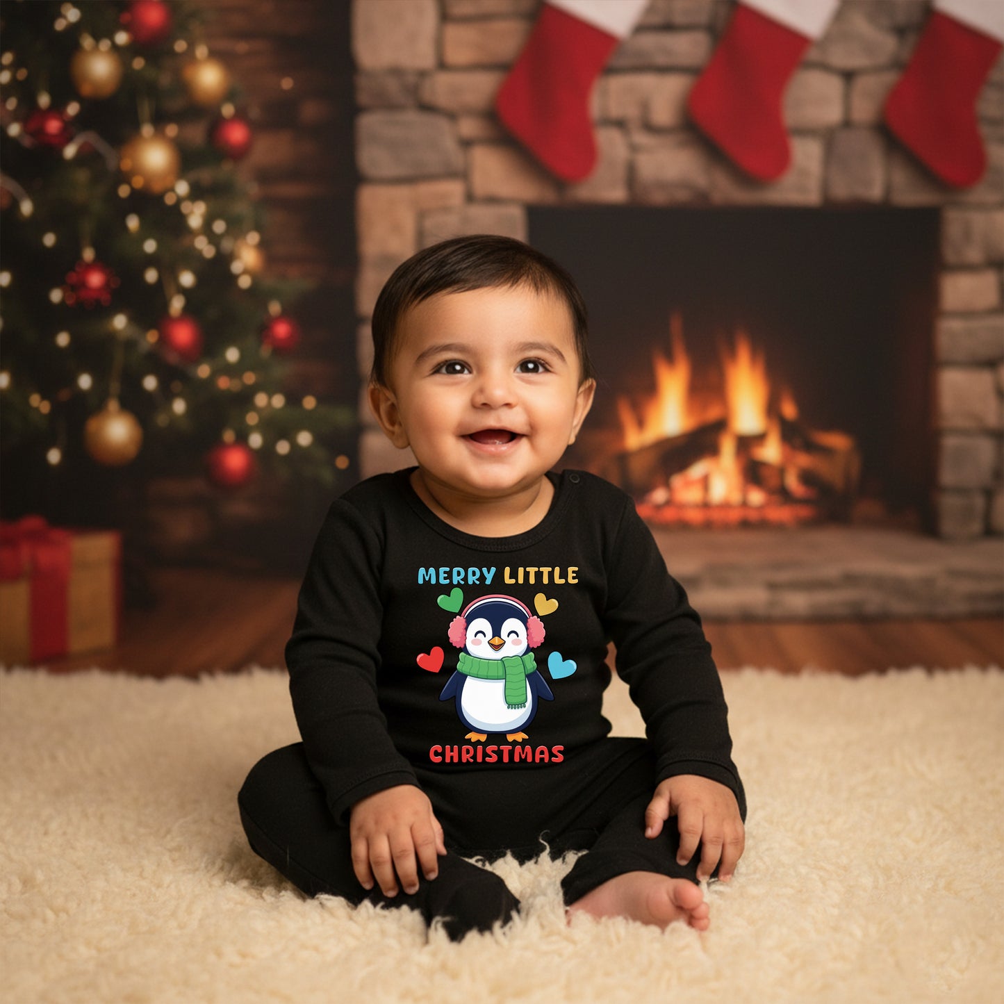 Marry Little Christmas _ Full Black Romper