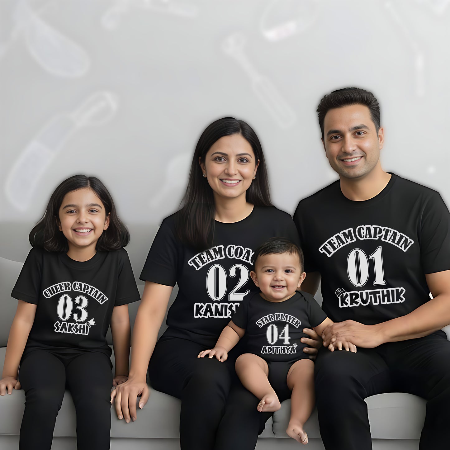 Family Team Total Family Twinning Black T-shirt