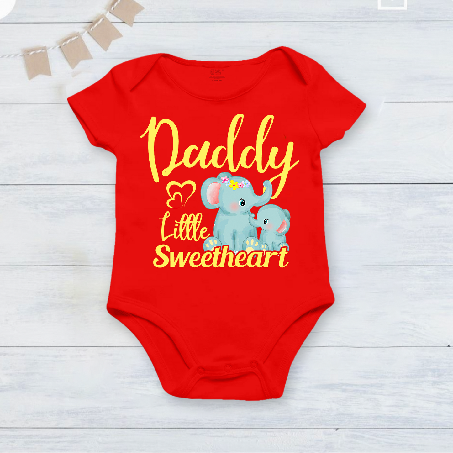 New Born & Baby Clothing | Daddy Little Sweetheart Valentine Outfit | Soft Cotton