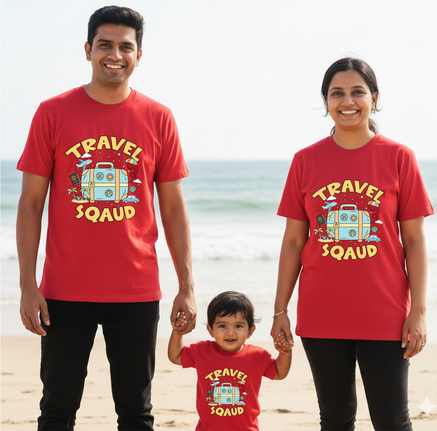 Travel Squad _ Total Family Twining Red T-shirt