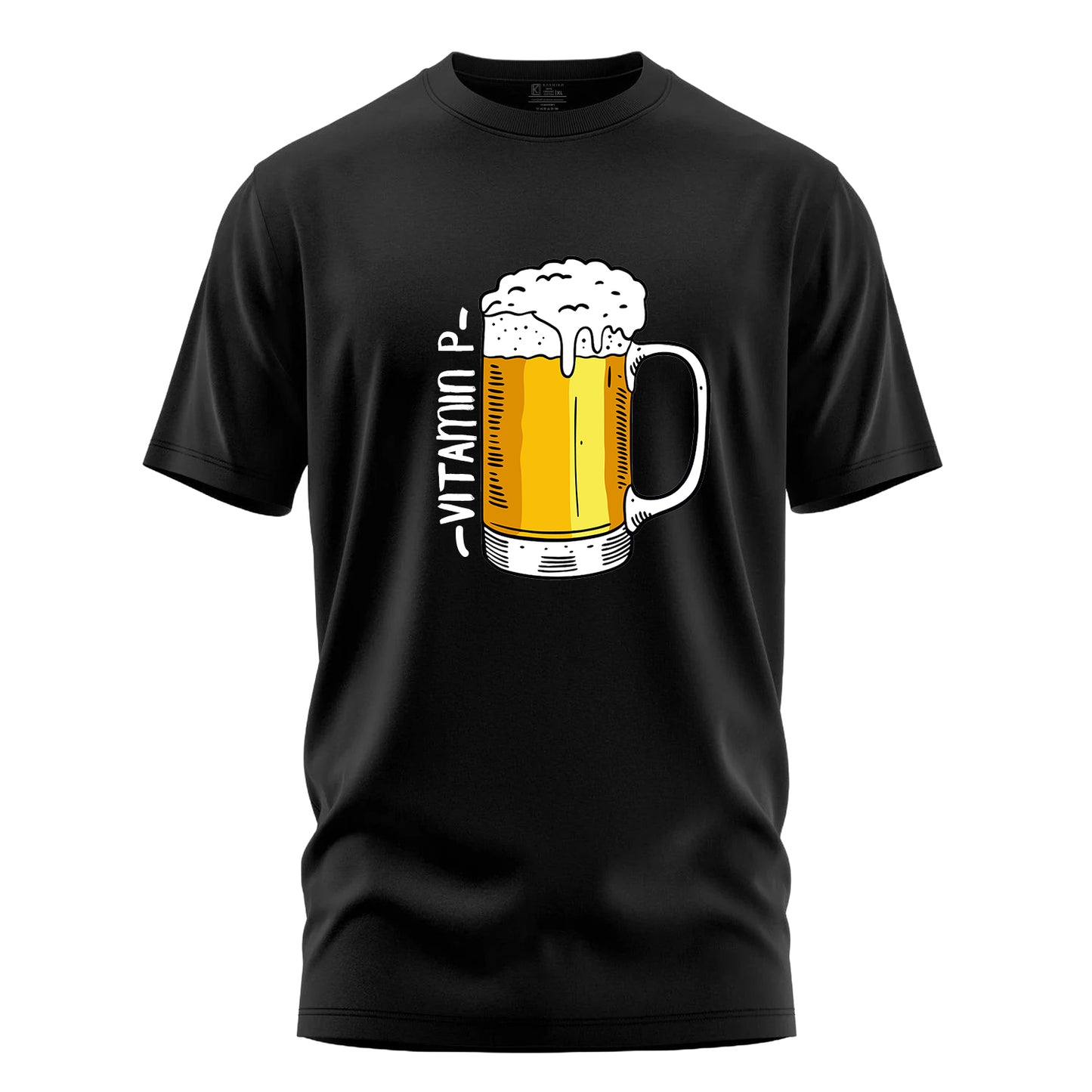 Vitamin P Black Regular Fit T-shirt