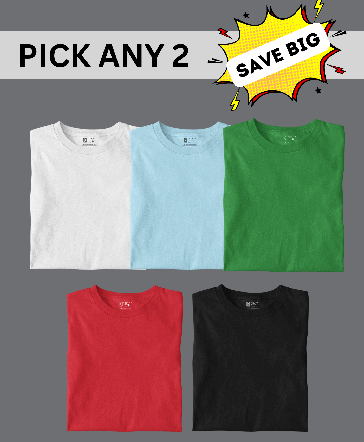 Women Round Neck Cotton Tee - Pack of 2