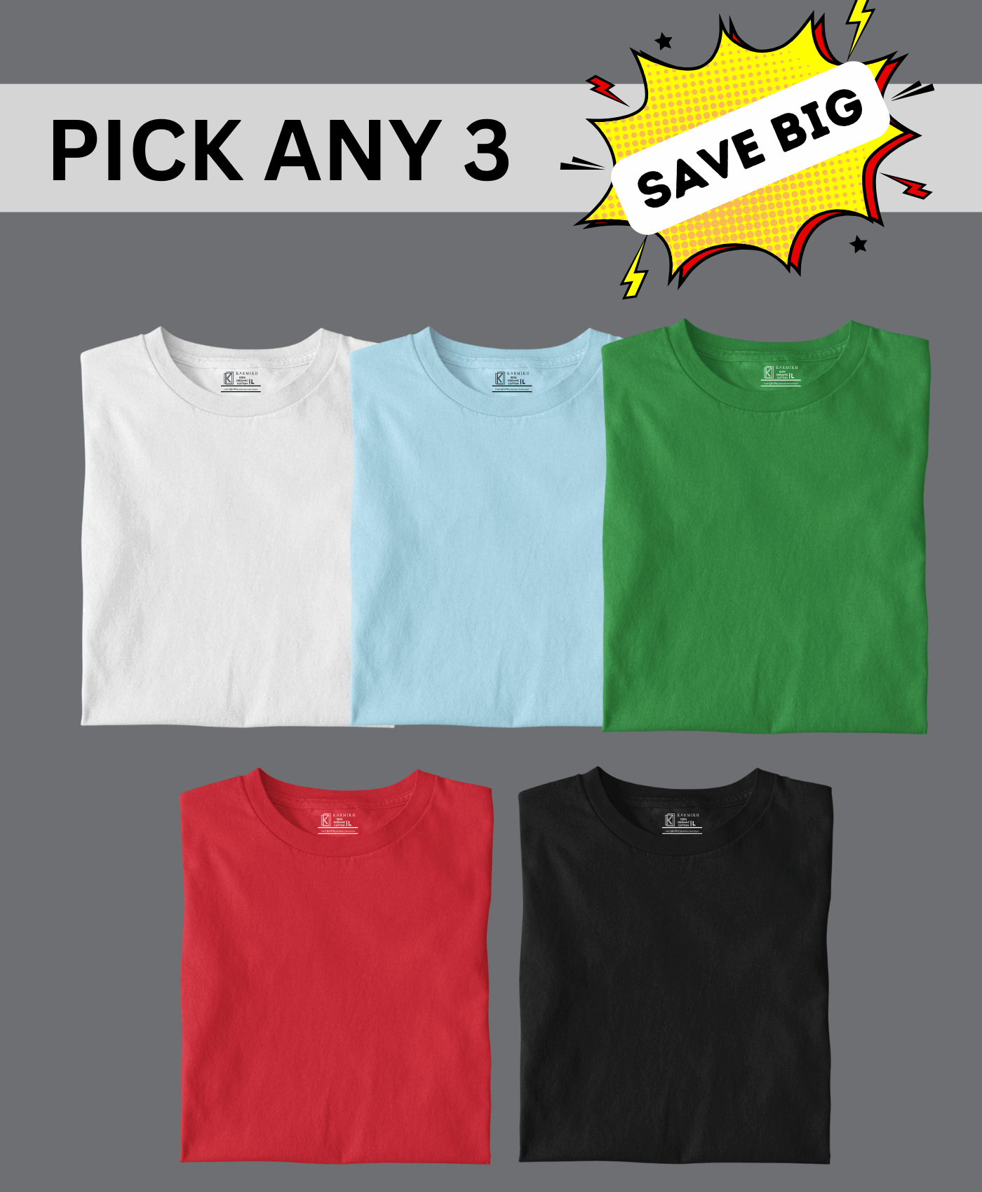 Women Round Neck Cotton Tee - Pack of 3